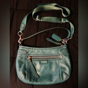 Coach Teal Leather Crossbody Bag F23978